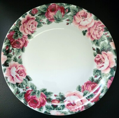SET OF 2 BLOCK ROSE GARDEN DINNER PLATES 10 1/2'' PORTUGAL
