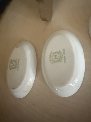 Vintage Celery Platter w/6 Matching Salt Dips Hand Painted Chinoiserie MCM - Picture 15 of 21