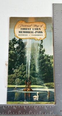 Pictorial Map Of Forest Lawn Park Glendale California 1945 Vintage Pamphlet Book