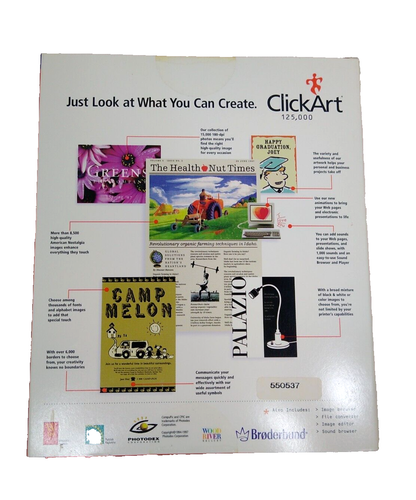PC CD-Rom Broderbund CLICKART 125,000 Deluxe Image Pak WIN95 SEALED Unopened - Picture 2 of 2