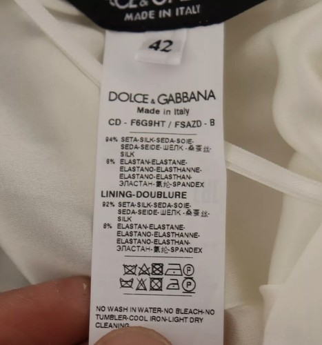 LUXURY DOLCE & GABBANA SILK WHITE TROPICAL ROSE DRESS PARTY FLORAL 46IT UK14 XL - Picture 6 of 8