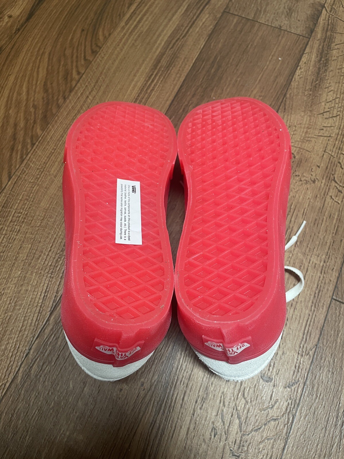 Size 7.5 Vans Suede White And Pink Platform Shoes New Never Worn No