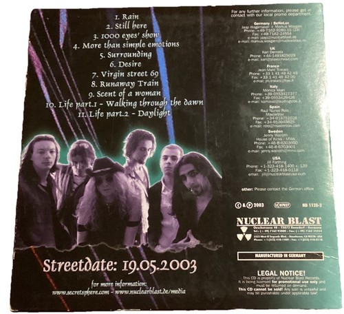 Secret Sphere - Scent of Human Desire - CD - 2003 - Bild 2 von 3