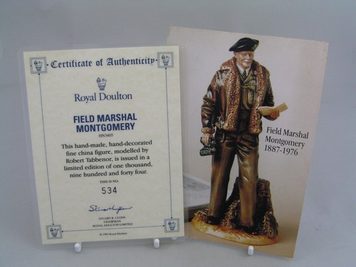 ROYAL DOULTON LTD. EDT. FIELD MARSHALL MONTGOMERY 11 3/4" FIGURINE, HN 3405. - Picture 5 of 5