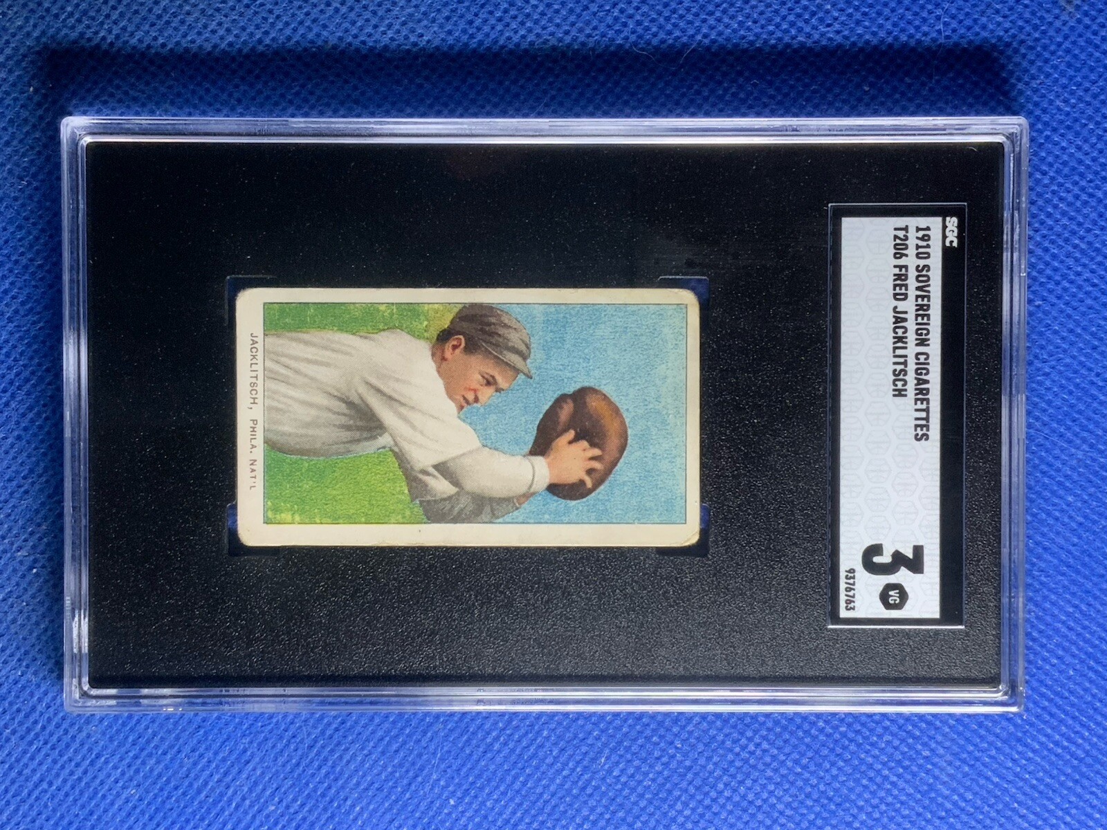 1909-11 T206  Sovereign Back FRED JACKLITSCH PHILLIES SGC 3