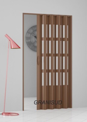 Puerta Plegable A Medida Con Ventana: PVC, Corredera, Partición Doble Pared (Fabricación En Italia)