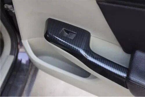 For Honda 9th Civic 2012-2015 Carbon Fiber Window Lift Panel Switch Cover Trim Foto 3 de 4