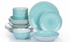 16-Piece Dinner Set Round Square Crockery Porcelain Stoneware Plates Bowls Mugs
