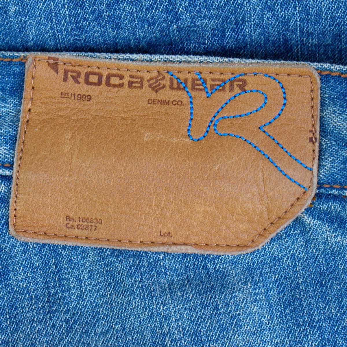 Rocawear Jeans 40 x 35 Straight Relaxed Embroidered Whiskers Light