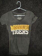 Missouri Tigers Ladies Dark Grey Medium V-Neck T-Shirt 