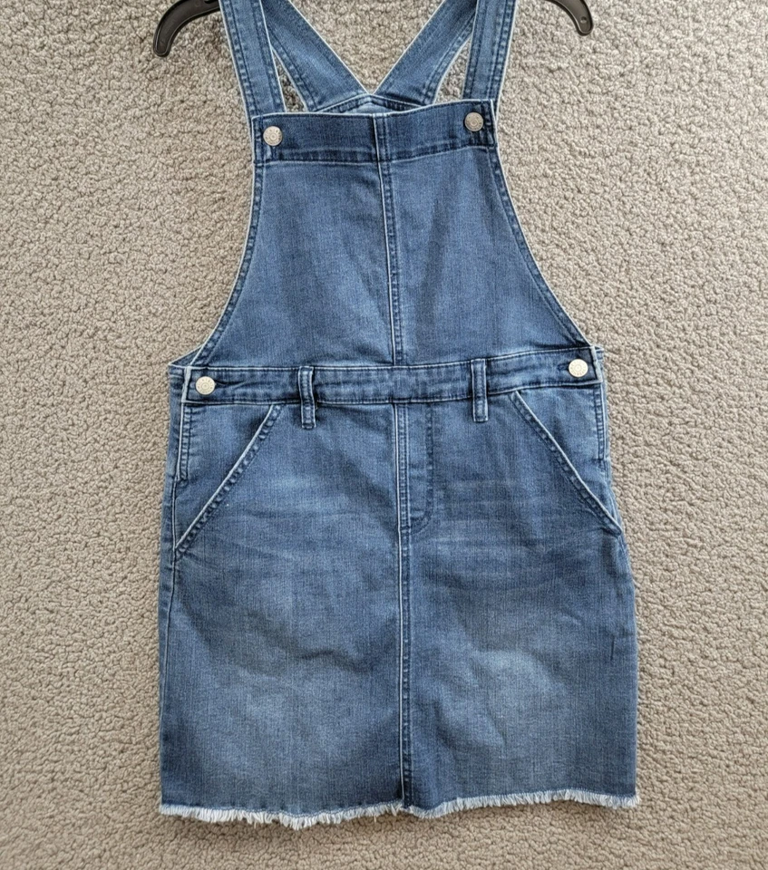 Falda Epic Threads Linaria Niñas Grandes 14 Azul Oscuro Denim Bolsillos Correa con Botones Foto 2 de 4