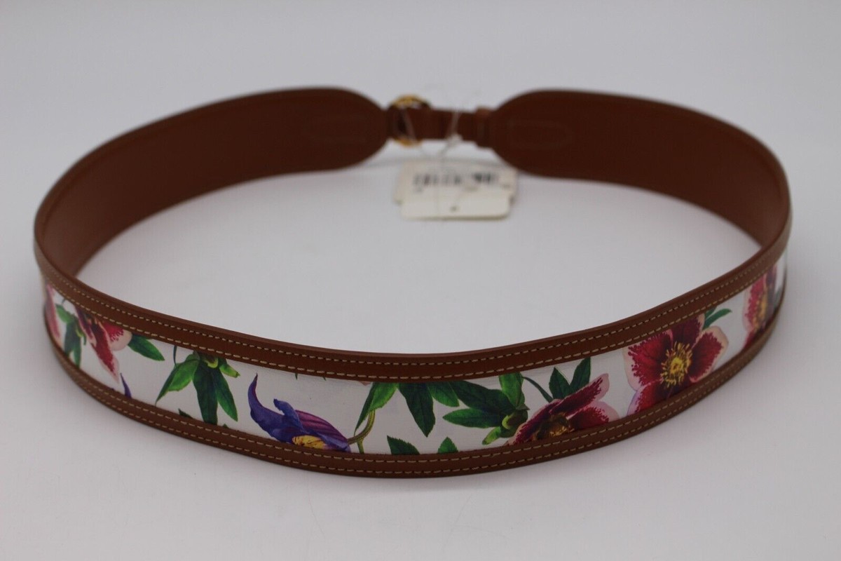 Salvatore Ferragamo FLORAL Brown Leather Belt Size 85 Salvatore Ferragamo FLORAL Brown Leather Belt Size 85 | eBay main image 3