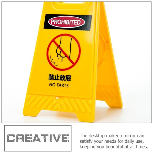 2 Pcs Warning Street Sign Makeup Mirror Travel Folding Hand Small Pocket - Picture 9 of 12