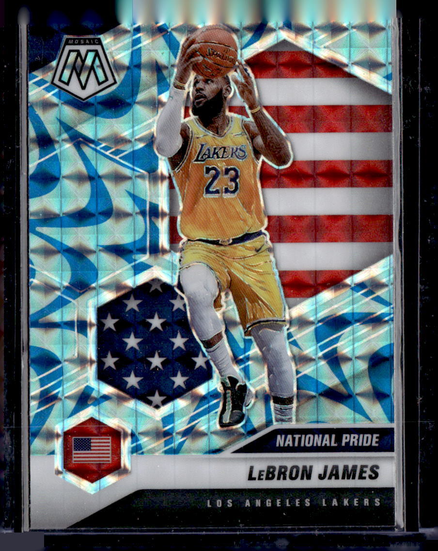 2020-21 Panini Mosaic #247 LeBron James Mosaic Reactive Blue