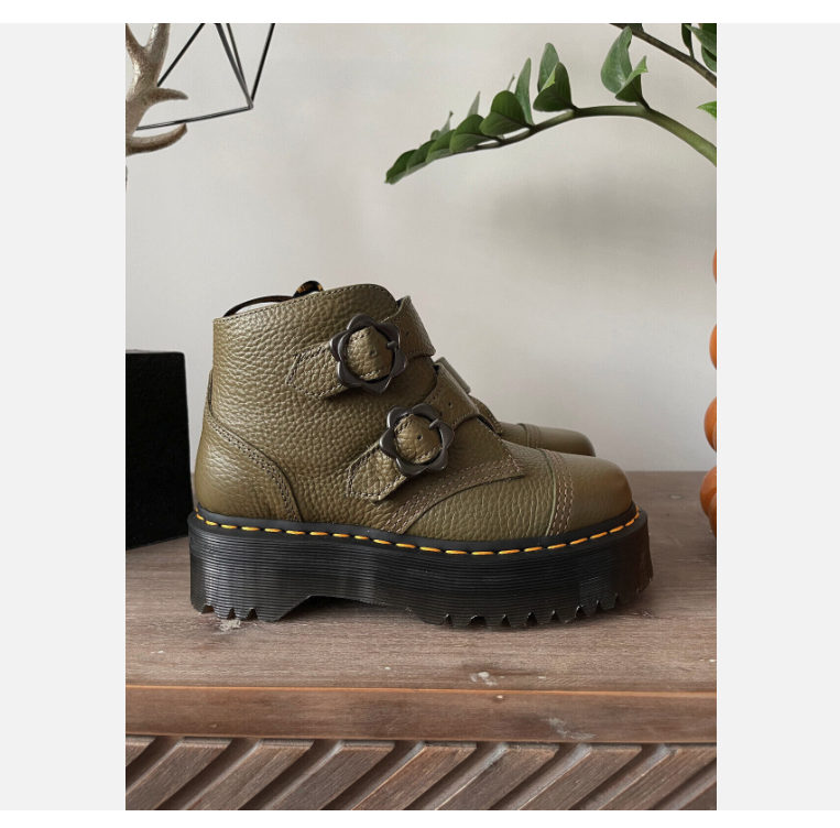 Dr. Martens DEVON FLOWER LEATHER PLATFORM MSRP $240 Comfortable