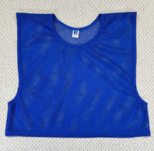 Vtg Russell Athletic Mesh Football Jersey Mens XL Blue Crop Boxy Blank USA Made