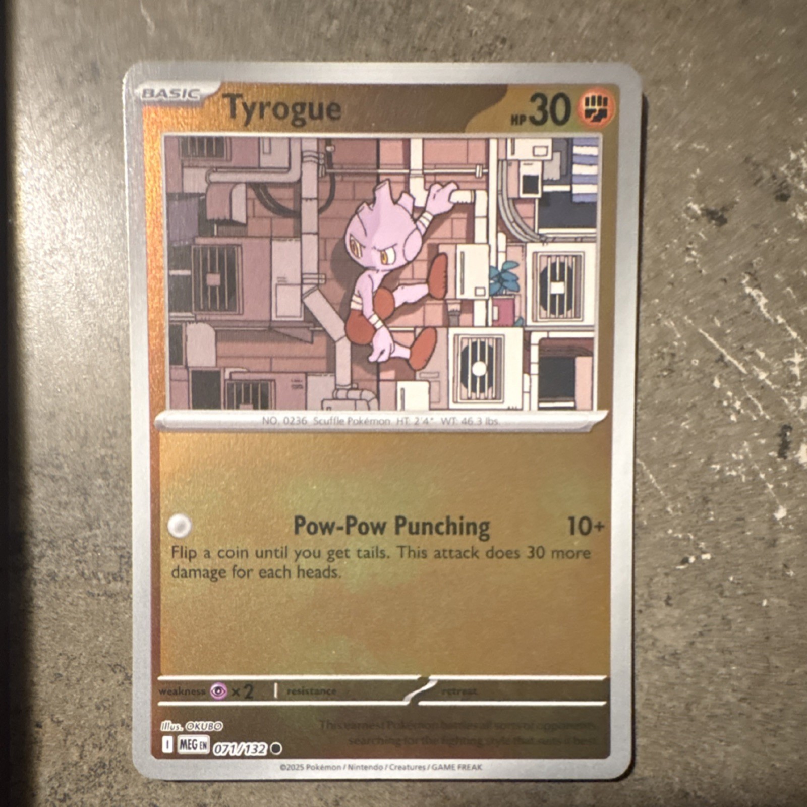 Pokémon Tyrogue 071/132 Me01: Mega Evolution Reverse Holo Common 30HP