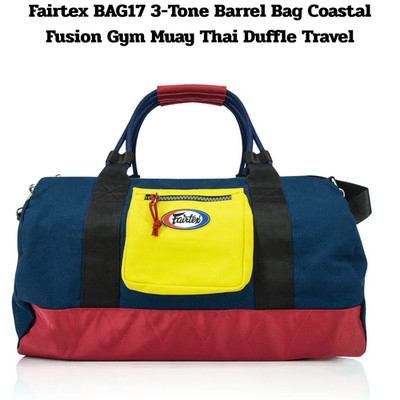 Fairtex BAG17 3 Tone Barrel Bag Coastal Fusion Gym Muay Thai Duffle Yellow Red