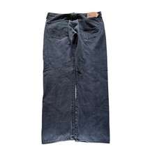 Levis 501 Mens Faded Black Straight Leg Button Fly Denim Jeans 36x30