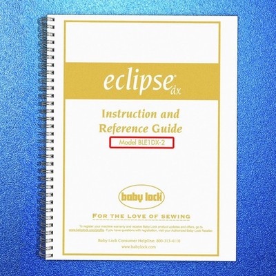BABY LOCK Eclipse DX BLE1DX-2 Serger Instruction Manual BIND - FRONT & BACK