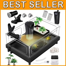 Small Turtle Tank Kit with Basking Platform - Black