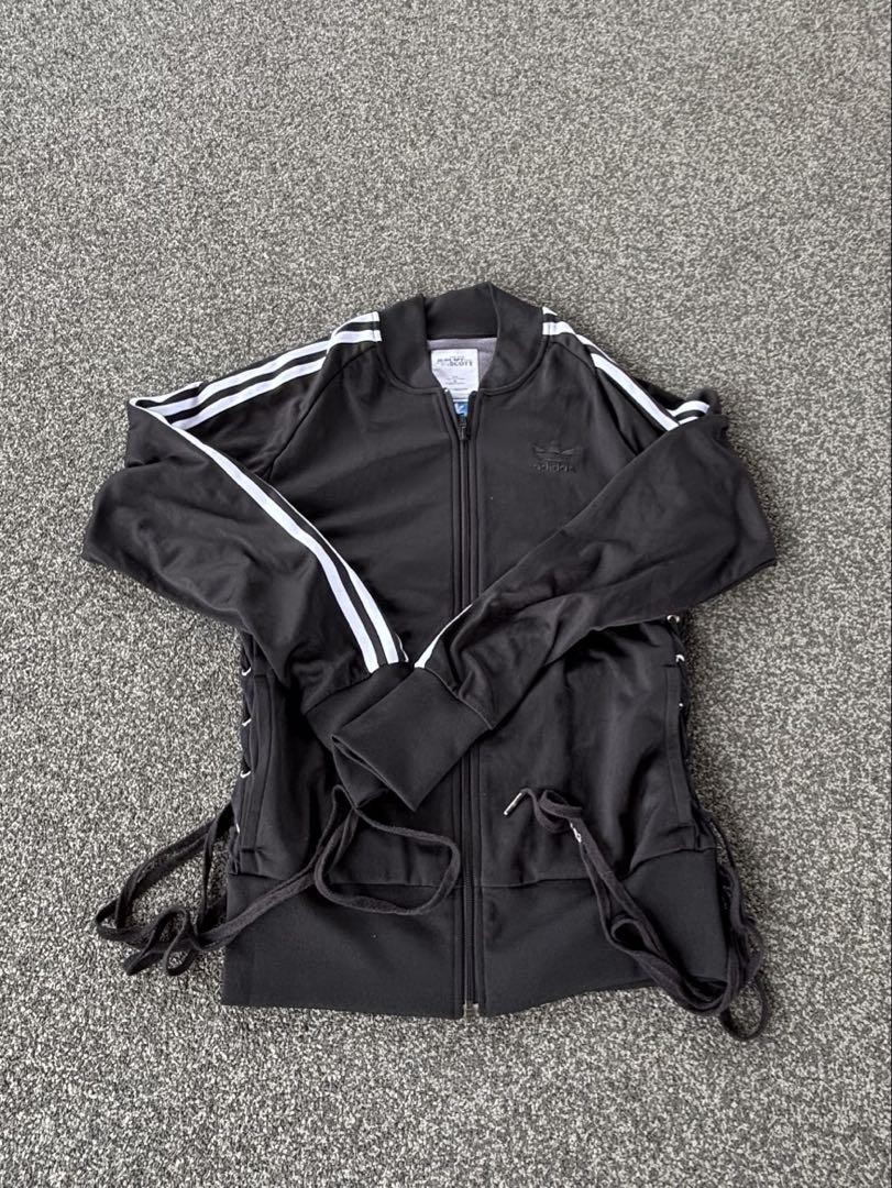 Adidas × Jeremy Scott Black Track Jacket y2k Ribbon Regular