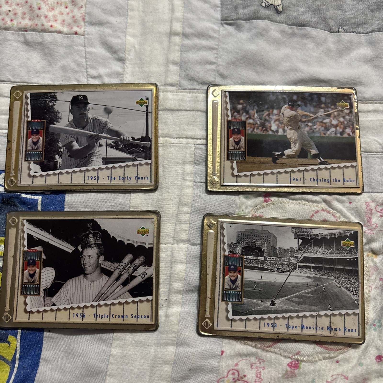 MICKEY MANTLE - 1995 UPPER DECK METAL BASEBALL HEROES - CARD # 1 - 8 Lot
