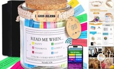 Bible Verse Jar 100 Inspirational Scripture Cards in a Rustic Glass Jar,