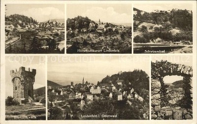 Lindenfels Odenwald Bismarckwarte Swimming Pool View from the Castle