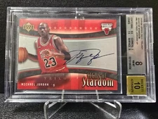 2005-06 Upper Deck Trilogy Signs of Stardom MICHAEL JORDAN #MJ BGS 8 AUTO 10
