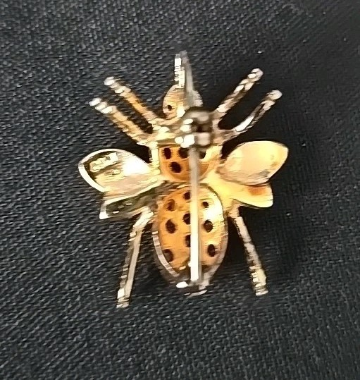 Vintage Serling Silver Bee Bug Ruby & Cubic Zirco… - image 7