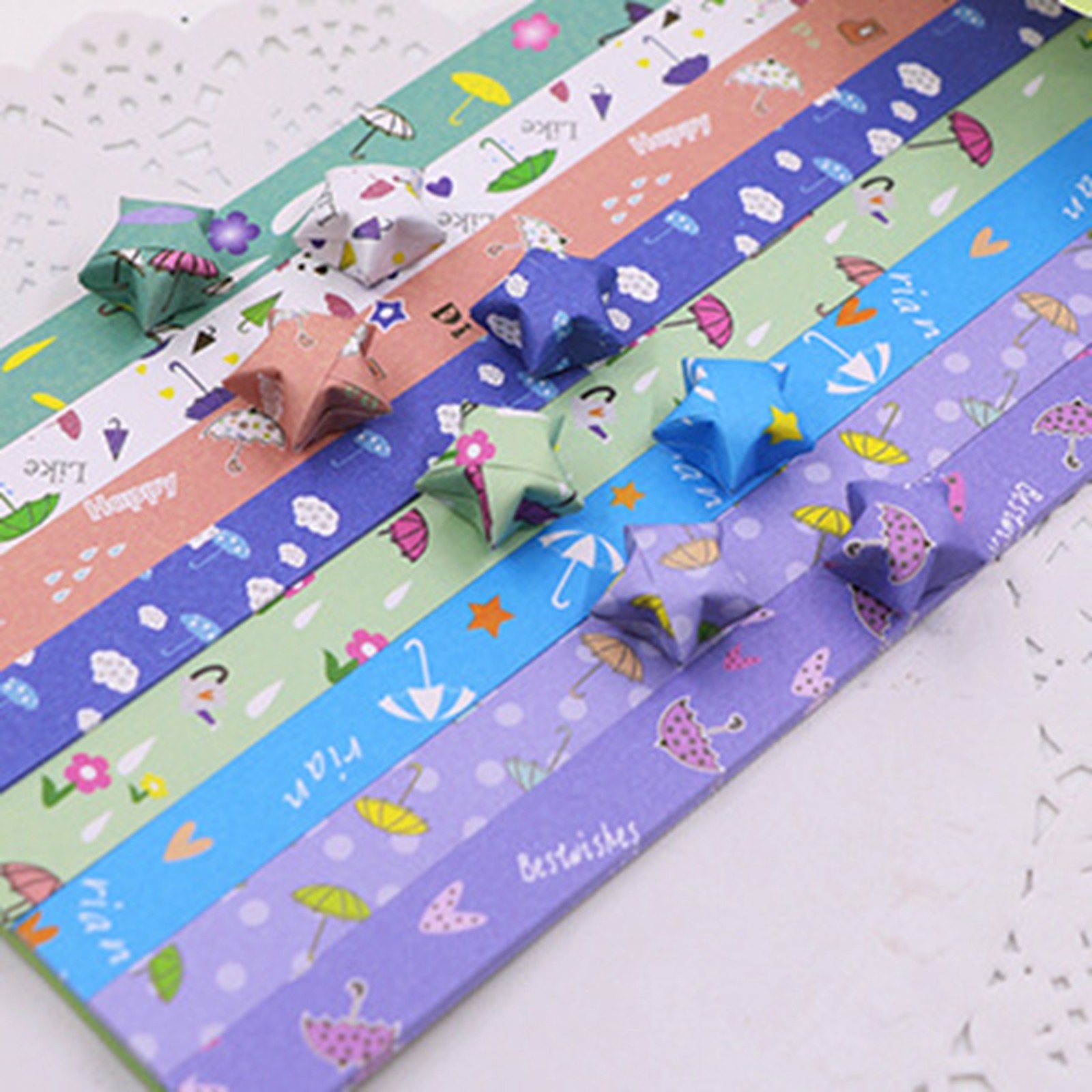 240 Strips Lovely Folding Paper Lucky Wish Star Cute Origami Paper Scrapbook