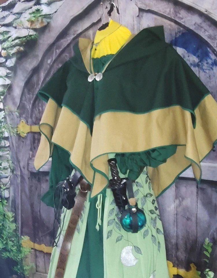 Capa Fantasy Elven, lienzo de algodón, Ren Faire, LARP, SCA, Wicca, talla única Foto 4 de 4