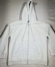 Women's Light Grey Cotton Blend Zip Hoodie Size medium