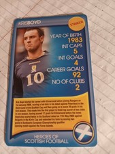 TOP TRUMPS HEROES OF SCOTTISH FOOTBALL CARD KRIS BOYD
