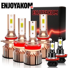 6500k Led Headlight Hilow Fog Light Bulb Combo Kit For Mazda 3 2010-2013