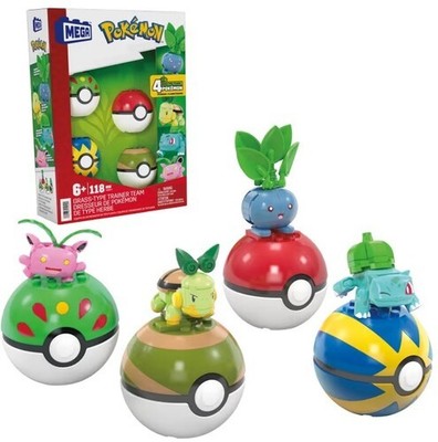 MEGA BLOKS - Pokemon: Grass-Type Trainer Team, 118 Piece Buiding Toy Set [Used V