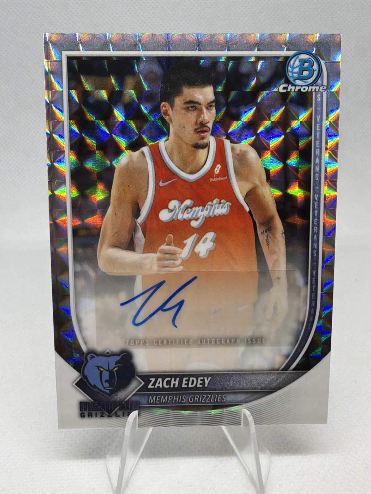 2025-26 Bowman Chrome - Zach Edey Auto Geometric Refractor #BCA-ZE Grizzlies