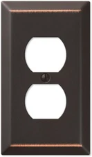 Amerelle 163DDB Century Wallplate, 1 Duplex, Steel, Aged Bronze, 1-Pack