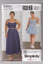 9894 SIMPLICITY MIMI G - SKIRT & TOP w Cup Sizes - Sz 20/22/24/26/28
