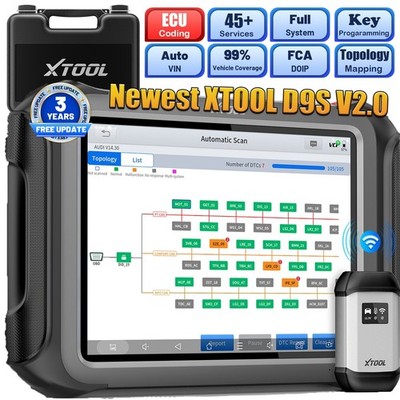 XTOOL D9S OBD2-Scanner ECU-Codierung Topologie-Karte Schlüsselprogrammierer