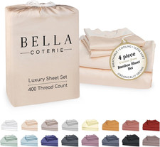 Bella Coterie Luxury Bamboo Viscose King Size Sheet Set 100 Organically Grown