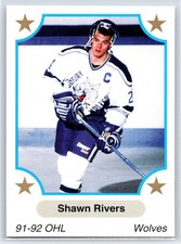 1991-92 7th Inning Sketch OHL Shawn Rivers Rookie Sudbury Wolves RC #260