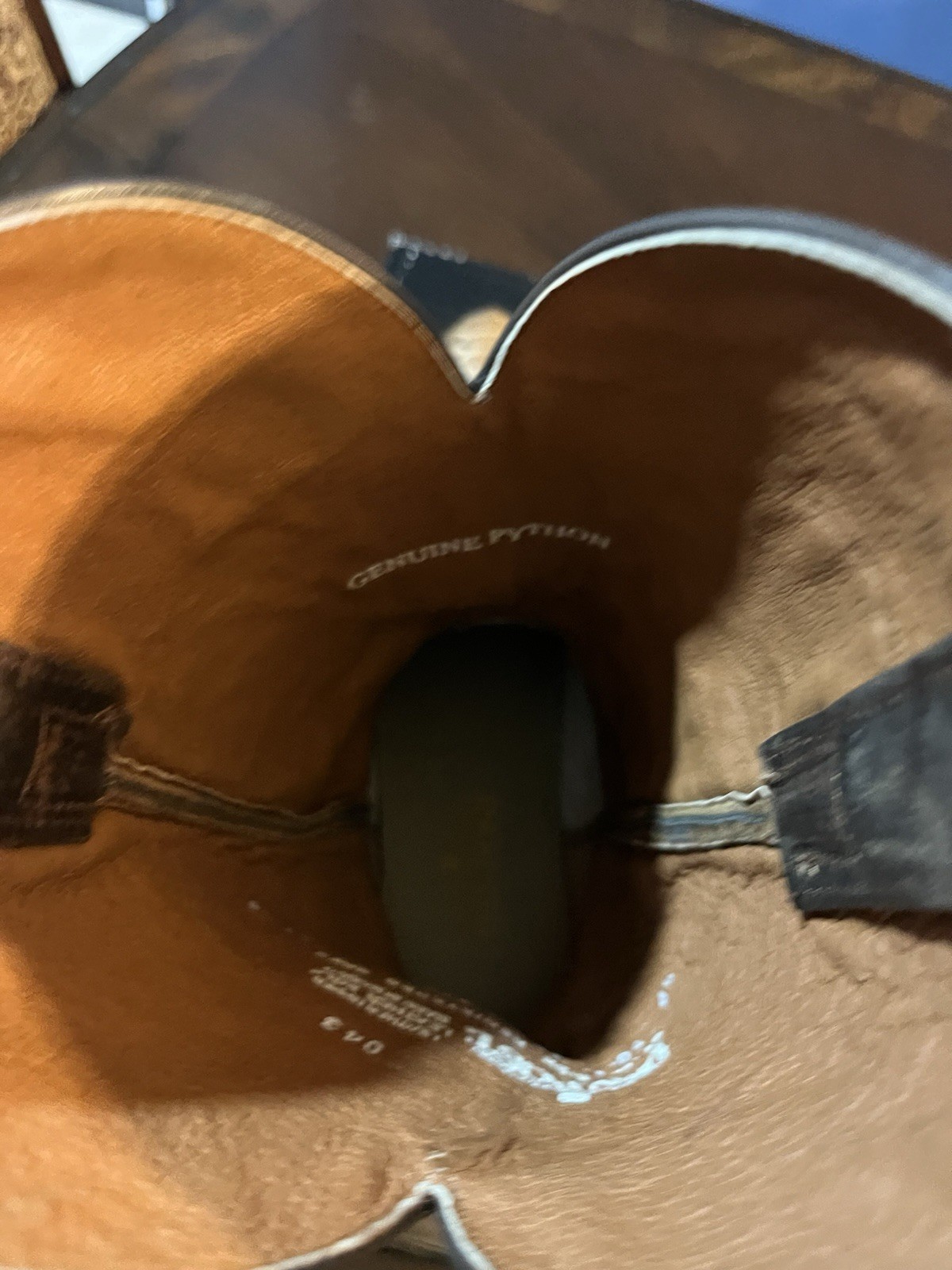 Dan Post Boots 10D Brown Python Snake Exotic Cowb… - image 12