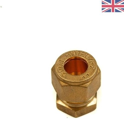 Robustes 10 mm Druckstopp Ende in Messing - komplett mit Oliven für Fittings