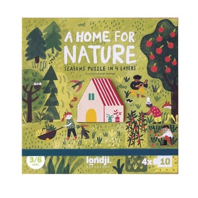Londji A Home for Nature Puzzle - 4 Lagen Puzzle mit Jahreszeiten - Puzzlespiel