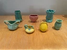 7 Miniature mini ceramic vases and pitcher McCoy?