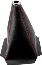 Car Shift Boot Cover, Gear Shift Knob Dust Protection Black Carbon Red Leather