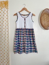 Vintage Plaid Mini Dress Made in USA Women's Medium California Concepts