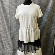 Valentino casual Dress white with black tulle detail Size see measurements